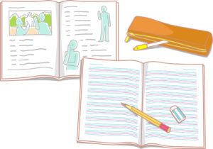 英語の教科書とノート